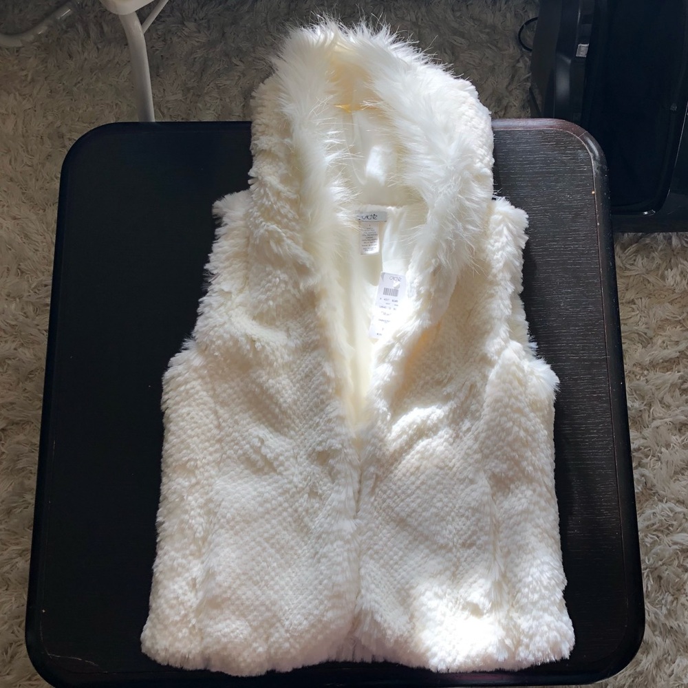 Cache Fur Vest Ivory Jacket S size